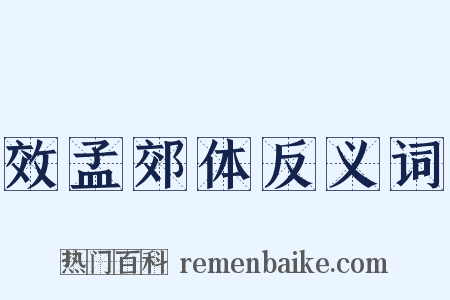 效孟郊体反义词是什么意思的图片